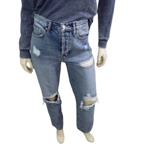 NEW PacSun Blue Distressed Dad Jeans Sz 25
